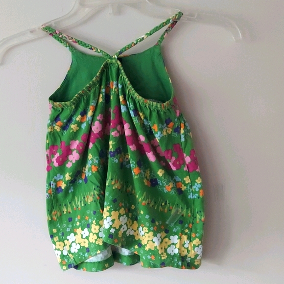 GAP Toddler Spaghetti Stap Green Print Top - Picture 2 of 3